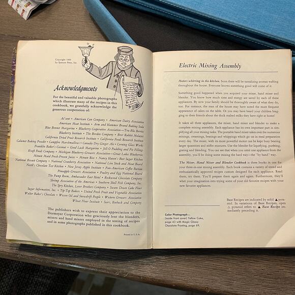 Culinary Art Institute The Mixer, Hand Mixer & Blender 1955 Cookbook, Vintage - Picture 3 of 5